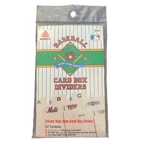 New Sealed Vintage AVERY Baseball Card Box Dividers Deadstock MLB Retro Collect